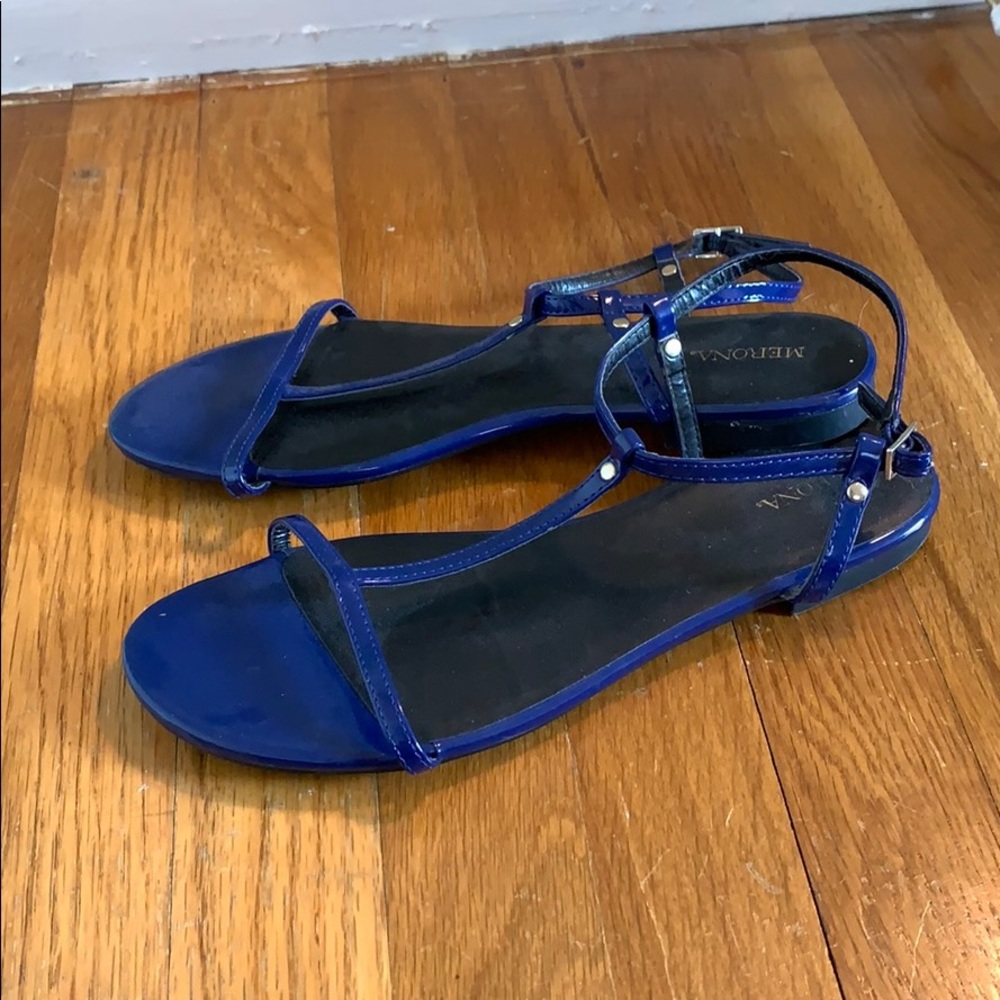 Strappy blue sandals